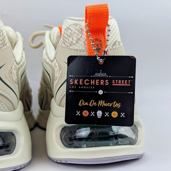 Skechers Street Sneaker Tres Air Uno Dia De Muertos Lace Up Natural 7.5 NWT - Picture 11 of 15